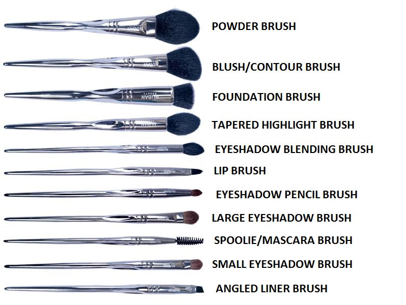 11pc Makeup Brush and Pro Blending Sponge Set Nuban Beauty