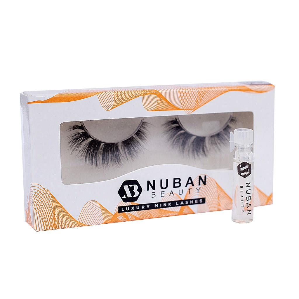 3D LUXURY MINK LASH WITH LASH GLUE - Nuban Beauty